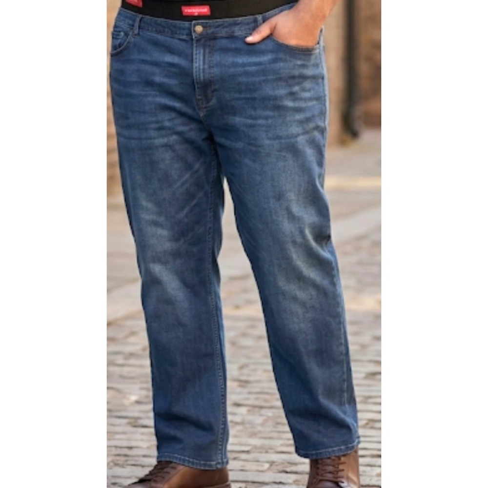 Denim Source 54 X 32 Color Blue Jeans Straight Leg Stretch Flex Denim Light Wash